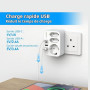Adaptateur de Voyage JSVER France/Europe vers Royaume-Uni, 2 Ports USB-A + 2 Ports Type-C, Prise Type-G Compatible avec Le Royau