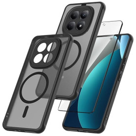 WQRTYJK Coque Magnétique pour Redmi Note 15 4G/5G,Noir | avec 1 Verre Trempé Protection Écran, Compatible avec MagSafe, Étui Ant