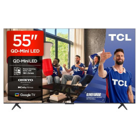 TCL 55Q6C QD-Mini LED TV, 4K HDR Premium 1000nits, Smart TV alimenté par Google (Dolby Vision IQ et Atmos, système Audio Onkyo 2