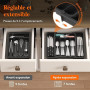 Lifewit Rangement Couvert pour Tiroir, Range-Couvert Extensible, Organisateur Couvert Cuisine, Boite Rangement Pour Cuillères, F