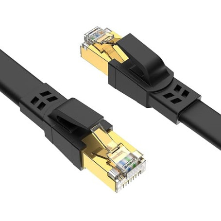 Ercielook Cat 8 Câble Ethernet 3m – Câble Réseau 40Gbps 2000MHz Plat STP RJ45 LAN Câble Compatible avec Routeur Modem Switch - N