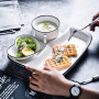 OnePine Assiette Compartiment Adulte Céramique, Assiette de Controle des Portions, Assiette Divisée en 3 Regime, pour Salade, De