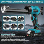 Pistolet à Cartouche Electrique Compatible avec Makita Batteries 18V sans Fil avec 2 x 2000 mAh Batteries, Pistolet Silicone Éle