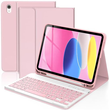 TQQ Coque Clavier pour iPad A16 11/10 Ème Generation | Clavier Bluetooth Magnétique Détachable pour iPad 11" 2025/10.9" 2022, AZ