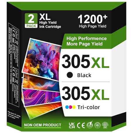 305XL Cartouches Remplacement pour Cartouche HP 305 XL Noir et Couleur pour HP 305XL, 305 XL pour Deskjet 2820e 2700 2810e 2720e