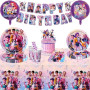 Anniversaire Vaisselle, Décorations Anniversaire Vaisselle d'anniversaire pour fête 10 invités - Assiettes Nappes Gobelets Servi