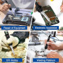 Kit Fer à Souder 80W Professionnel, Température Réglable 180°C-500°C avec écran LCD, Interrupteur ON/OFF, 5 Buses de Soudure, Po