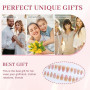 Zosutetoxo 24 Stück ongles à presser en forme d'amande avec design de fleurs 3D, ongles french tip à coller avec finition brilla