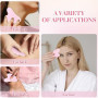VEGCOO Quartz Rose Rouleau Gua Sha Kits, Jade Roller Visage et Pierre de Guasha, Massage pour Visage Cou Corps Muscles