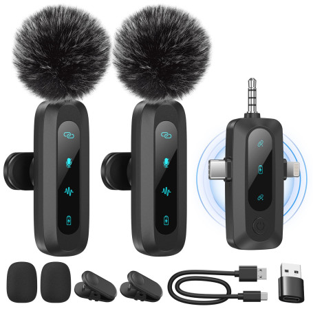 WARM BOX Micro Cravate Compatible iPhone/Android/PC,Plug & Play | Réduction De Bruit,30M Portée,Micro Telephone Pour TikTok & Vl