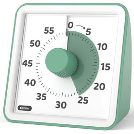 LIORQUE Minuteur Visuel 60 Minutes, Compte a Rebours Silencieux sans Tictac | Pause 3s, Sans Tictac, Alarme 3 Niveaux, Aimante,