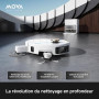 MOVA V70 Ultra Complete Robot Aspirateur, Blanc | Extension de Serpillière 16 cm et Brosse Latérale 12 cm, Aspiration 40 000 Pa,