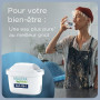 BRITA carafe filtrante en verre bleu clair (2,5 L) incl. 3 filtre MAXTRA PRO ALL-IN-1 – réduit les PFAS et le calcaire