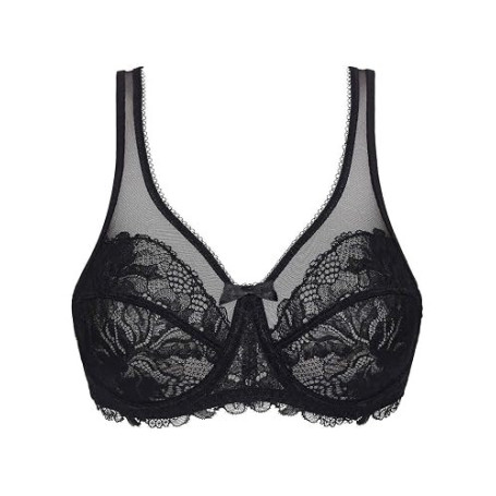 DIM Femme – Soutien-Gorge Generous Essentiel x1 | avec Armatures | Maintien Confortable | Dentelle & Tulle Transparent