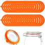 BORISCA 35 PCS Joint Bocaux, 95×70mm Joint de Bocal en Silicone Caoutchouc Bocaux à Bonbons Remplacement pour Couvercle à Pince 
