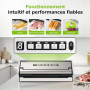 Bonsenkitchen Machine Sous Vide, Soudure 5mm Étanche Anti-Fuite | Acier Inoxydable, Une Main & Pulse Sec/Humide, 1 Rouleau de Sa