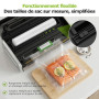 Bonsenkitchen Machine Sous Vide, Soudure 5mm Étanche Anti-Fuite | Acier Inoxydable, Une Main & Pulse Sec/Humide, 1 Rouleau de Sa