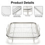 Behogan Lot de 2 paniers de barbecue en acier inoxydable - Grille de cuisson multifonction - En maille durable - Pour cuisine, b
