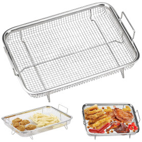Seutmrou Panier Grill Acier Inoxydable, Panier de Cuisson multifonction, Panier Légumes Acier Inoxydable, Panier à barbecue en f