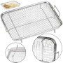 Seutmrou Panier Grill Acier Inoxydable, Panier de Cuisson multifonction, Panier Légumes Acier Inoxydable, Panier à barbecue en f