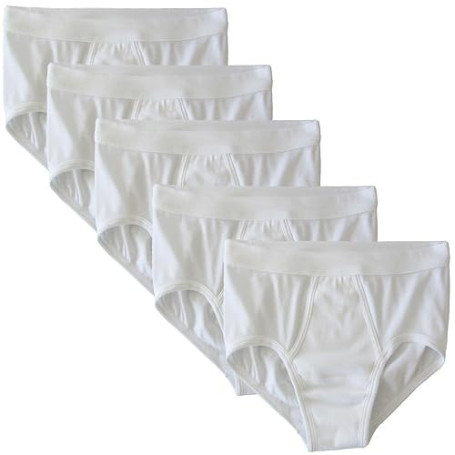 HERMKO 3240 Lot de 5 Slip Homme avec Ouverture Fine côte en 100% Coton Biologique Lavable à 95°C