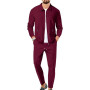 aromm HommeSurvêtements Waffle Manches Longues Zipper Veste & Pantalon Ensemble de 2 Pièces pour Decontracté Sport Travail