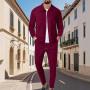 aromm HommeSurvêtements Waffle Manches Longues Zipper Veste & Pantalon Ensemble de 2 Pièces pour Decontracté Sport Travail