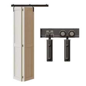 WOLFBIRD 1.2M/4FT Bifold Ferrure de porte coulissante pour système de ferrures dirigé unilatéral, boîte à rail Convient pour 2 p