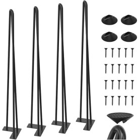 WINSOON 4pcs 86cm DIY Pieds de Table en Métal, Hairpin Legs | Diamètre 12 mm Pieds de Meuble pour Table Basse,Table de Salle à M