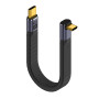 QIANRENON 240 W - Fiche USB 4.0 C vers fiche C coudée à 90° - PD - Charge rapide - 40 Gbps - Type C - Câble de données plat et f