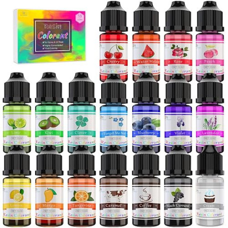 18 Colorant Résine époxy, Colorant Résine UV - Pigment Résine époxy UV Liquide Transparente pour Coloration de Résine, Fabricati