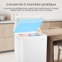 COMFEE' 99L Congelateur Coffre, Conversion Congélateur/Réfrigérateur, Blanc | Congélateur Coffre Autonome, Compresseur Inverter,
