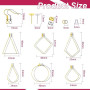 TOAOB 392pcs Crochets de Boucles D'oreilles Kit de Loisirs Créatifs de 6 Style Boucles d'oreilles Pendentif Or Argent en Métal a