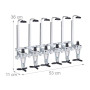 Relaxdays doseur Bouteille, Mural, Dosage 3 cl pour 6 Bouteilles, Accessoire Bar, H x L x P : 53 x 36 x 11 cm, argenté