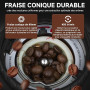AMZCHEF Moulin à Café Électrique avec 48 Réglages de Mouture, Système Antistatique, Écran Tactile LCD, Réservoir à Grains 300 g,