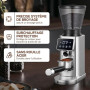 AMZCHEF Moulin à Café Électrique avec 48 Réglages de Mouture, Système Antistatique, Écran Tactile LCD, Réservoir à Grains 300 g,