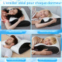 Tbintul Oreiller Cervical pour Dormir, 2 en 1 Oreiller Orthopédique à Mémoire de Forme pour la Nuque, Coussin pour Dormir sur Le