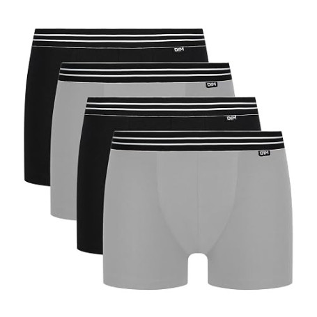 DIM Boxer Homme Lot de 4 | Ecodim Coton Stretch | Confort Durable et Maintien Optimal | Ceinture Classique