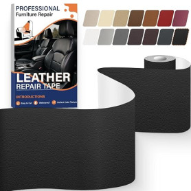 Simili Cuir Autocollant Noir 10 x 200 cm, Patch Cuir Autocollant | Patch Reparation Cuir pour Réparation Canapé, Bonne Adhérence
