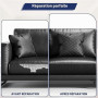 Simili Cuir Autocollant Noir 10 x 200 cm, Patch Cuir Autocollant | Patch Reparation Cuir pour Réparation Canapé, Bonne Adhérence