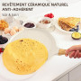 SENSARTE Poêle à crêpes 26 cm avec répartisseur de pâte | Revêtement antiadhésif en céramique naturelle, compatible tous feux in