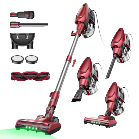 Vexilar C9 Aspirateur Balai avec Fil, 70Kpa, Câble de 7m | Aspirateur Balai Filaire, Brosse Anti-Emmêlement, Filtre HEPA, Aspira