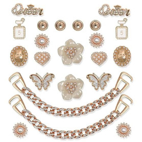 A.S.Marelis Lot de Breloques Strass pour Sabots, Décorations Clipsables en Cristal, Décorations de Chaussures pour Femme de Bric