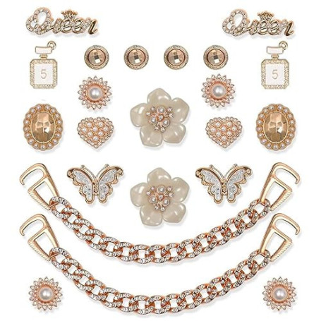 A.S.Marelis Lot de Breloques Strass pour Sabots, Décorations Clipsables en Cristal, Décorations de Chaussures pour Femme de Bric