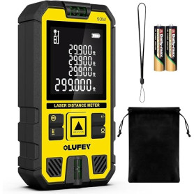 Télémètre Laser, Olufey Mètre Laser Numerique avec Rétroéclairage LCD Mesure du théorème de Longueur/Zone/Volume/Théorème de Pyt