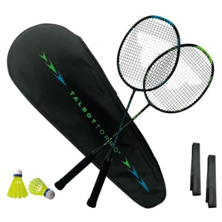 Set de Badminton Professionnel Talbot-Torro | Raquettes en Graphite Ultralégères, Volants en Nylon et Étui de Transport Rembourr