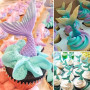 8 Pièces Moule Silicone Coquillage Moule Coquillage Gateau Moule Fondant Marin Animal Moule à Fondant Animaux Marins pour Artisa