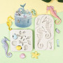 8 Pièces Moule Silicone Coquillage Moule Coquillage Gateau Moule Fondant Marin Animal Moule à Fondant Animaux Marins pour Artisa