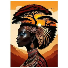 SHEGZHUC Diamond Painting femme africaine 30x40cm visage mosaïque diamant art broderie point de croix image cadeau mur décoratio