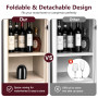 Romon Verre a Pied Plastique, Lot de 2 Noir 200ml Verres à Vin Portable Pliable, Réutilisable, Verre camping Anti-casse avec Boî